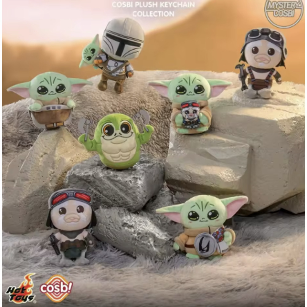 Disney x Cosbi x Star Wars Mandalorian & Grogu Plush Keychain/Charm, Snacks, New - Picture 5 of 6